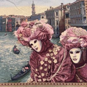 Arazzo Venezia vista con maschere